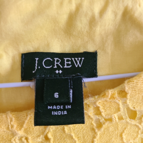 J.Crew Yellow Floral Lace Dress Size 6 - Picture 10 of 11
